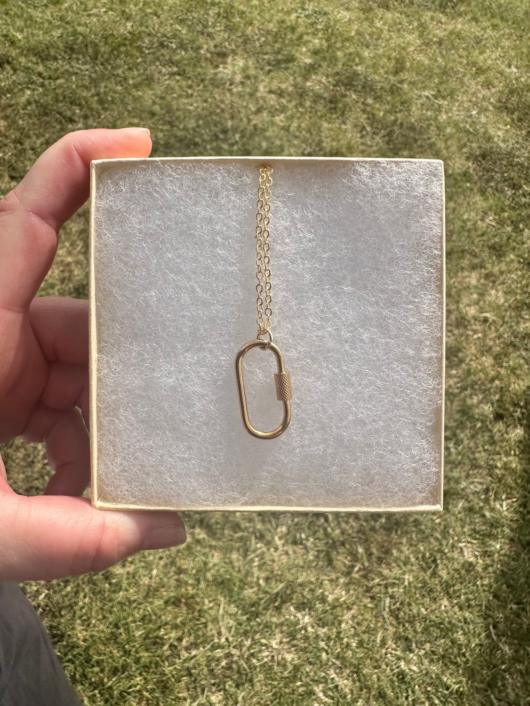 Gold Carabiner Necklace