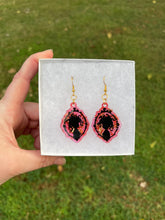 Load image into Gallery viewer, Pink &amp; Gold Medusa Silhouette Earrings
