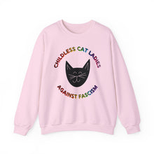 Load image into Gallery viewer, Childless Cat Ladies Against Fascism Unisex Sweatshirt
