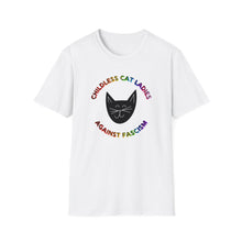 Load image into Gallery viewer, Childless Cat Ladies Against Fascism Unisex T-Shirt
