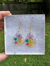 Load image into Gallery viewer, Multicolored Floral Teardrop Earrings
