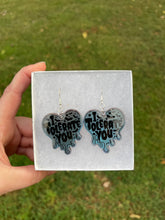Load image into Gallery viewer, Blue Grey I Tolerate You Earrings
