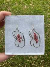 Load image into Gallery viewer, Burgundy Floral Body Earrings
