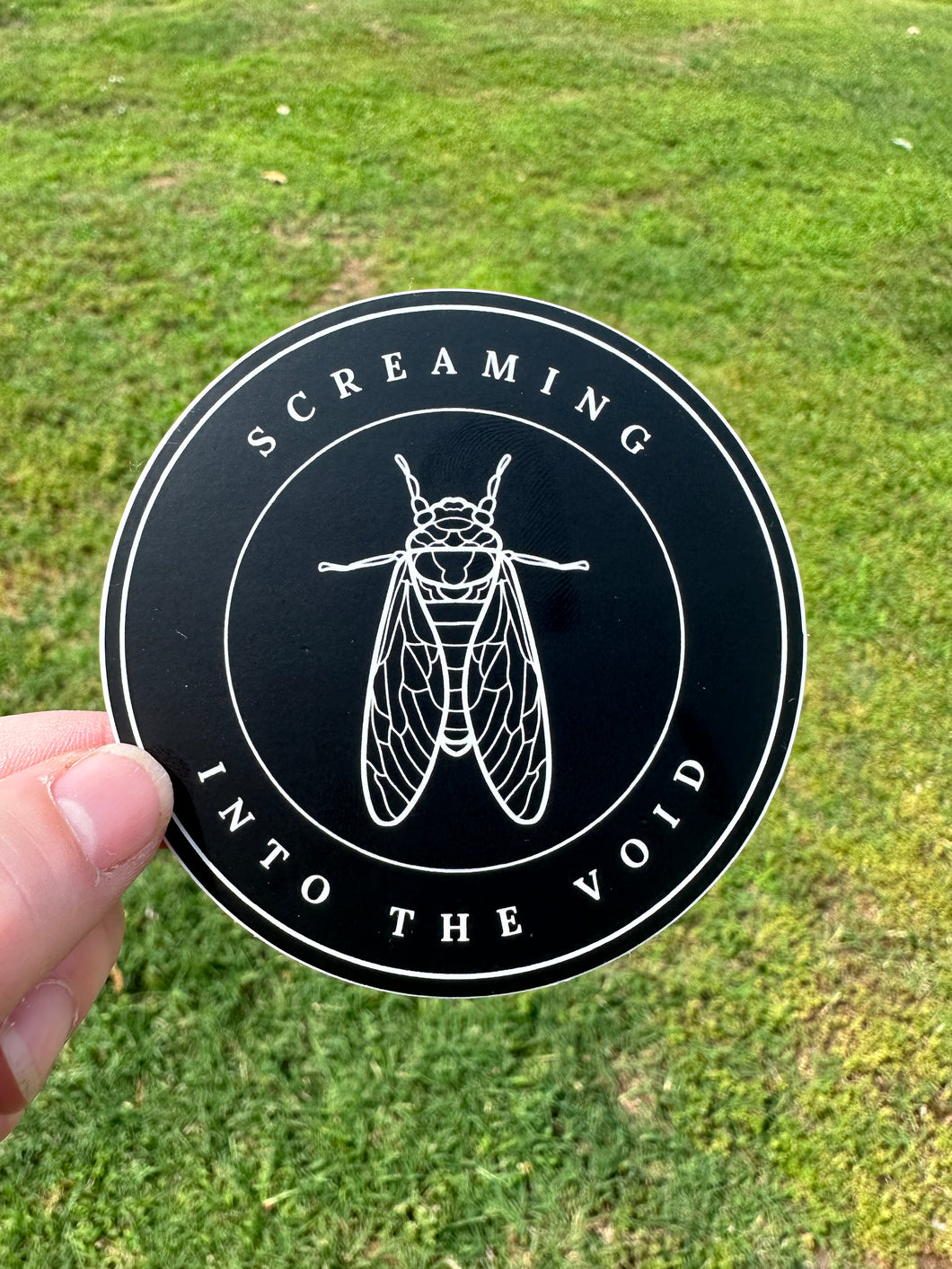 Screaming Into the Void Cicada Sticker