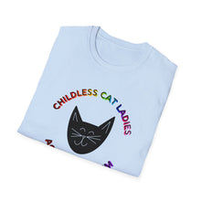 Load image into Gallery viewer, Childless Cat Ladies Against Fascism Unisex T-Shirt
