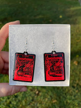 Load image into Gallery viewer, Black &amp; Red Goosebumps Earrings
