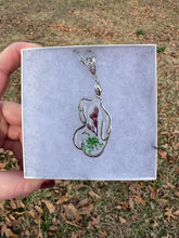 Load image into Gallery viewer, Purple &amp; Green Floral Body Necklace
