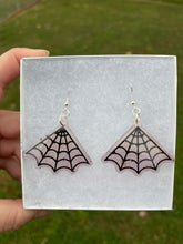 Load image into Gallery viewer, Light Pink Spiderweb Earrings
