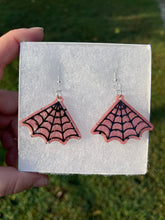 Load image into Gallery viewer, Pink Simmering Spiderweb Earrings
