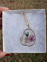 Load image into Gallery viewer, Teal &amp; Purple Floral Boob Necklace
