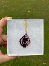 Load image into Gallery viewer, Purple &amp; Black Medusa Silhouette Necklace
