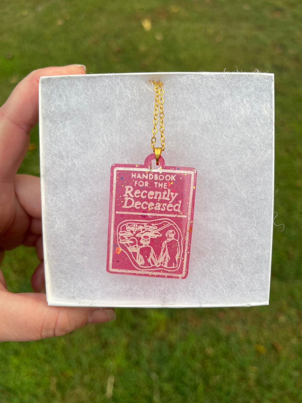 Pink Handbook of the Recently Deceased Necklace