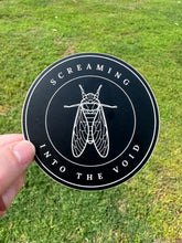 Load image into Gallery viewer, Screaming Into the Void Cicada Sticker
