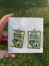 Load image into Gallery viewer, Lime Green Handbook of the Recently Deceased Earrings
