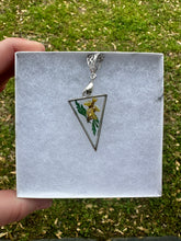 Load image into Gallery viewer, Yellow &amp; Green Floral Triangle Necklace
