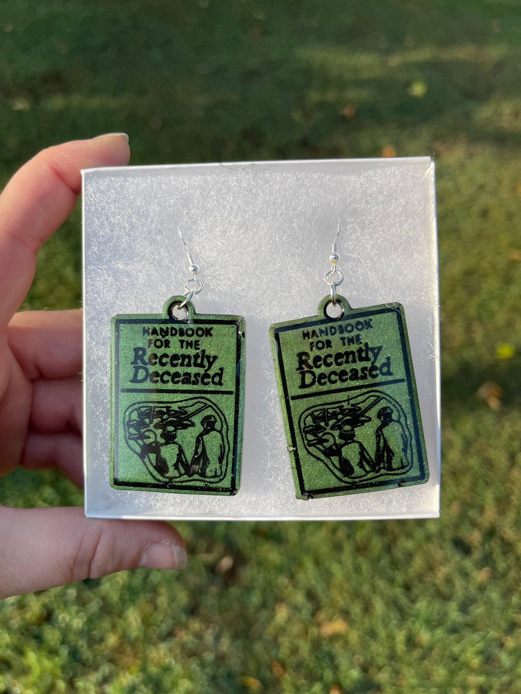Dark Green Handbook of the Recently Deceased Earrings