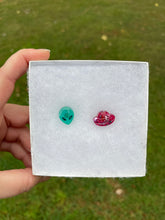 Load image into Gallery viewer, Teal &amp; Pink Alien &amp; UFO Earrings
