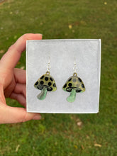 Load image into Gallery viewer, Small Green Mushroom Earrings
