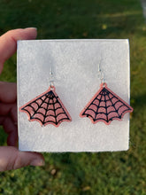 Load image into Gallery viewer, Pink Simmering Spiderweb Earrings

