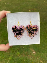Load image into Gallery viewer, Pink &amp; Gold I Tolerate You Earrings
