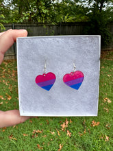 Load image into Gallery viewer, Bisexual Pride Heart Earrings
