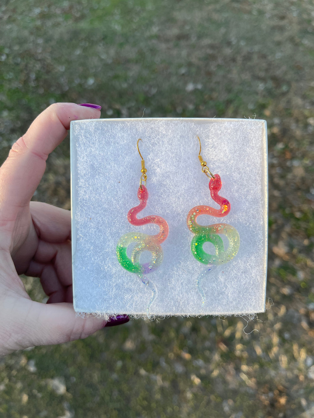 Rainbow Snake Earrings