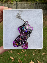 Load image into Gallery viewer, Black &amp; Purple Cloudy Goddess Necklace
