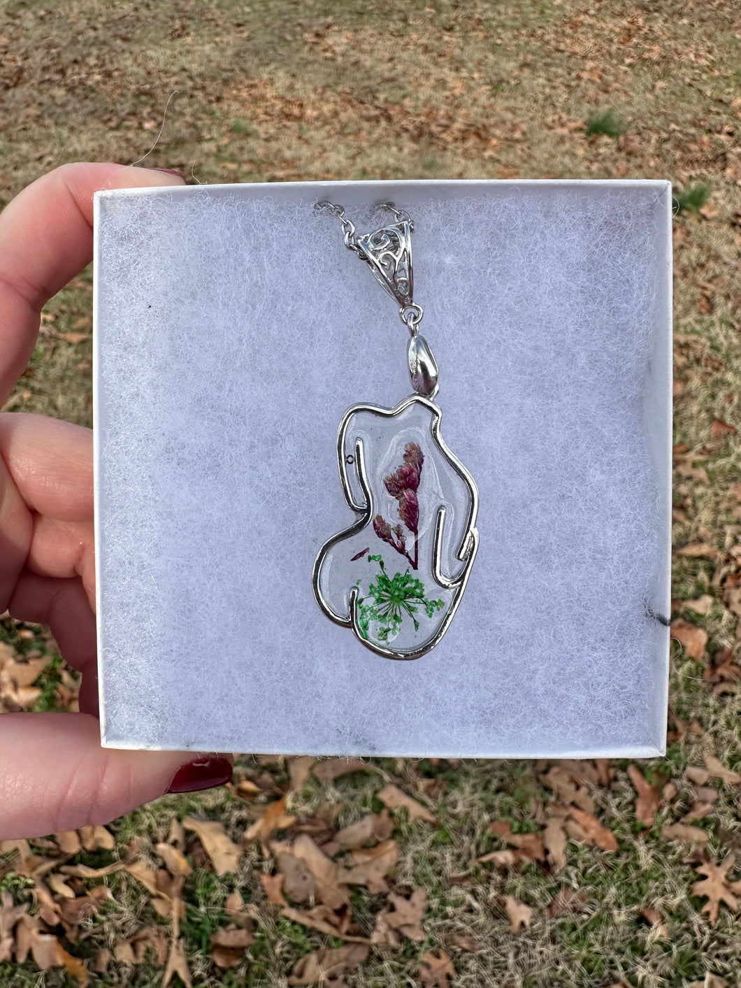 Purple & Green Floral Body Necklace
