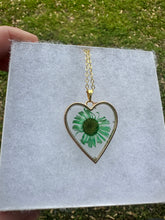 Load image into Gallery viewer, Green Floral Heart Necklace
