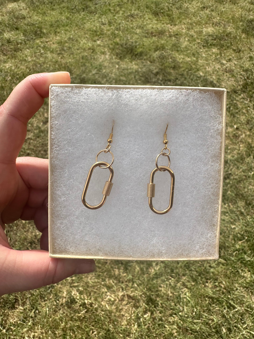 Gold Carabiner Earrings