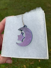 Load image into Gallery viewer, Blue Holographic Moon &amp; Star Necklace
