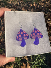 Load image into Gallery viewer, Purple &amp; Color Changing Mushroom Earrings
