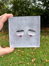 Load image into Gallery viewer, Asexual Pride Heart Earrings
