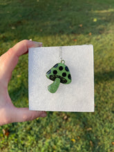 Load image into Gallery viewer, Green Sparkly Mushroom Necklace
