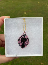 Load image into Gallery viewer, Purple &amp; Black Medusa Silhouette Necklace
