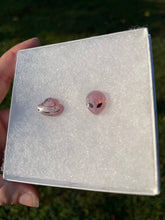 Load image into Gallery viewer, Pink Sparkly Alien &amp; UFO Earrings
