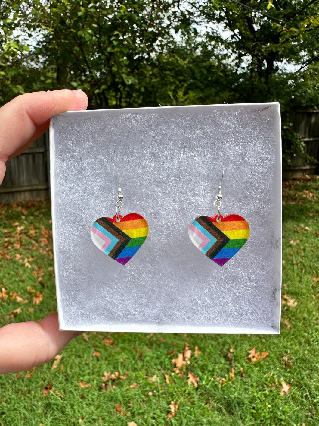Intersectional Pride Heart Earrings