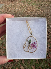 Load image into Gallery viewer, Teal &amp; Purple Floral Boob Necklace
