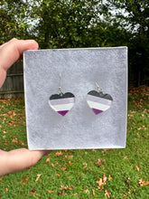 Load image into Gallery viewer, Asexual Pride Heart Earrings
