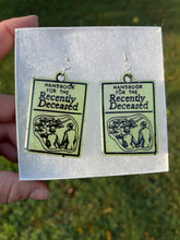 Load image into Gallery viewer, Lime Green Handbook of the Recently Deceased Earrings
