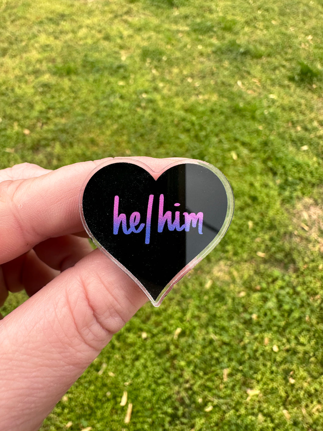He / Him Pronoun Heart Pin