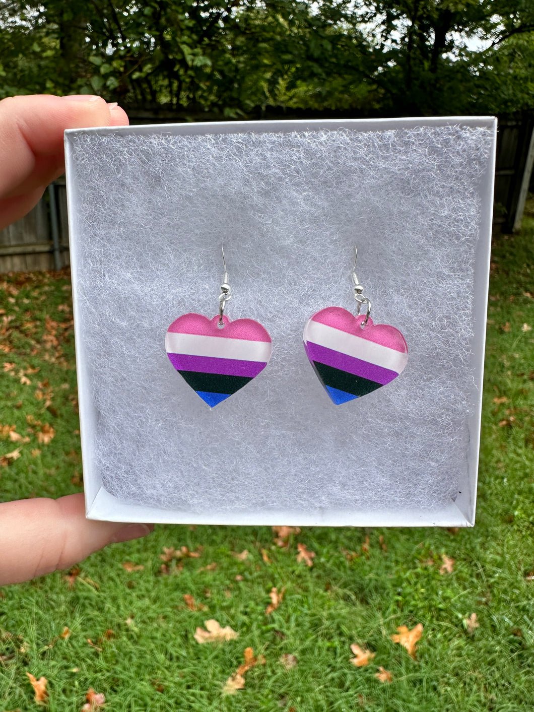 Gender Fluid Pride Heart Earrings