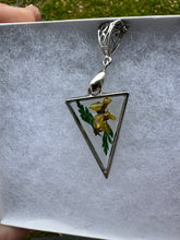 Load image into Gallery viewer, Yellow &amp; Green Floral Triangle Necklace
