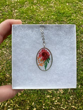 Load image into Gallery viewer, Orange, Red, &amp; Green Floral Circle Necklace
