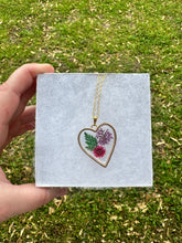 Load image into Gallery viewer, Purple, Pink, &amp; Green Heart Necklace
