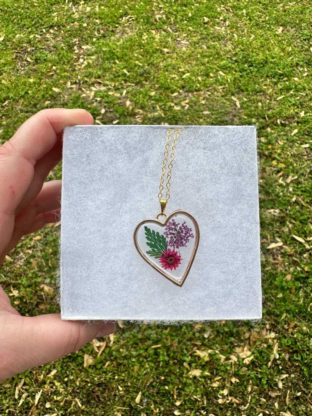 Purple, Pink, & Green Heart Necklace