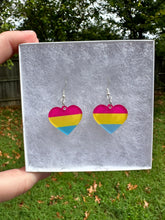Load image into Gallery viewer, Pansexual Pride Heart Earrings
