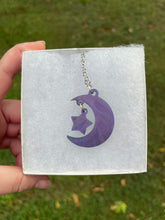 Load image into Gallery viewer, Blue Holographic Moon &amp; Star Necklace
