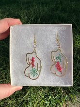 Load image into Gallery viewer, Light Blue &amp; Pink Floral Body Earrings
