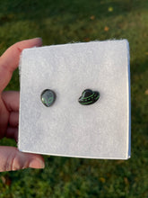 Load image into Gallery viewer, Black &amp; Green Alien &amp; UFO Earrings
